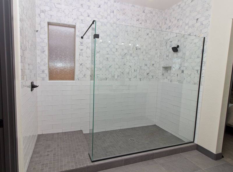 Shower with Monochrome Tile Scheme